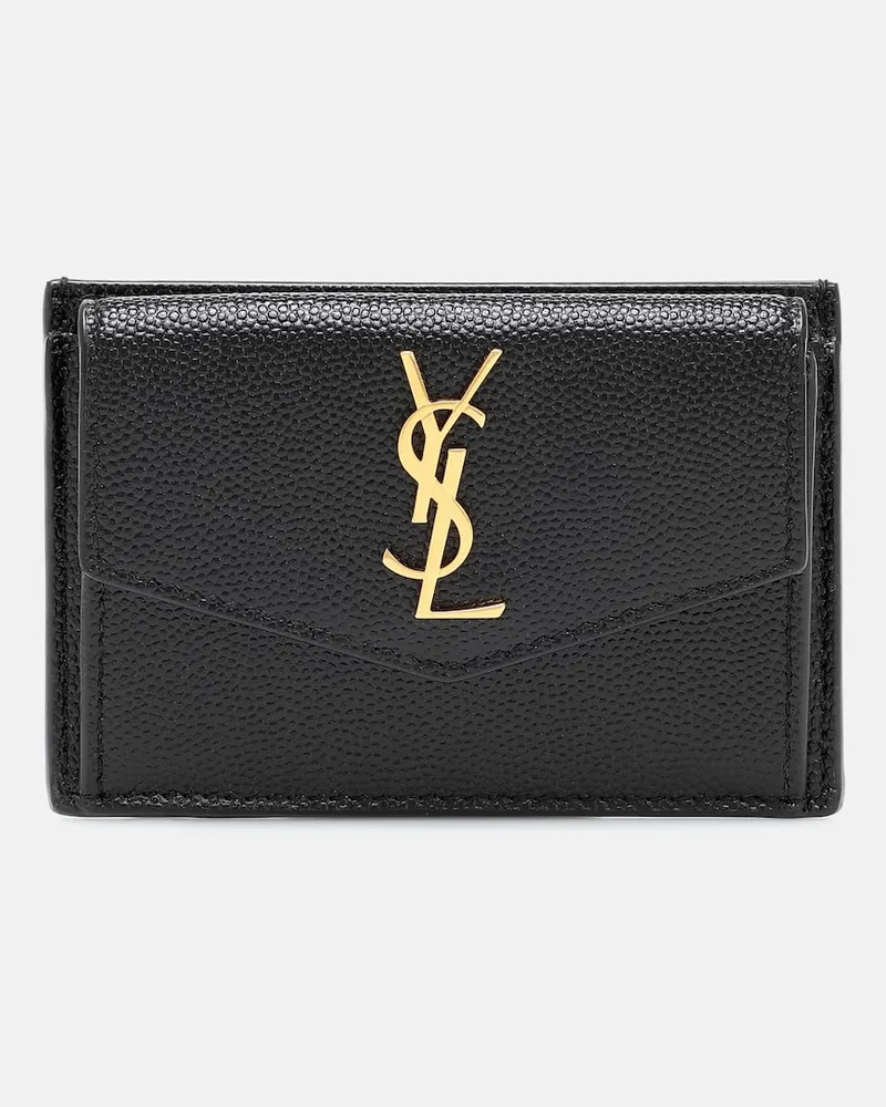 Saint Laurent Portemonnaie Uptown aus Leder Schwarz