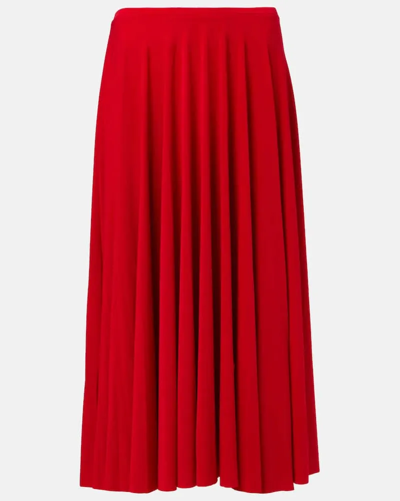 Norma Kamali Plissierter Midirock Rot