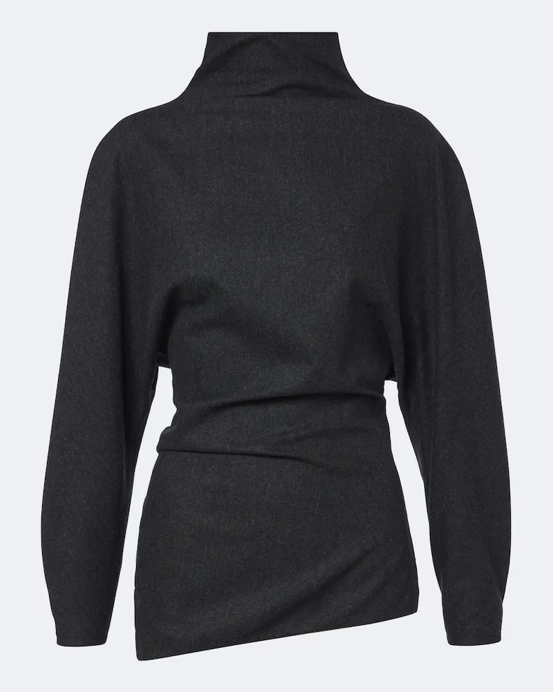 KHAITE Top Harlow aus Wolle und Kaschmir Grau