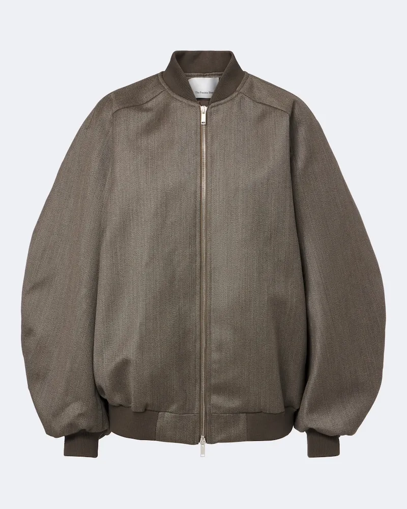 FRANKIE Shop Oversize-Bomberjacke Elinor aus Wolle Braun