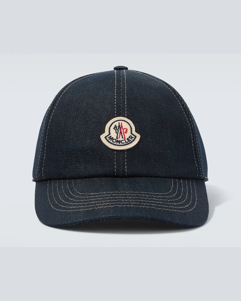 Moncler Baseballcap aus Denim Blau