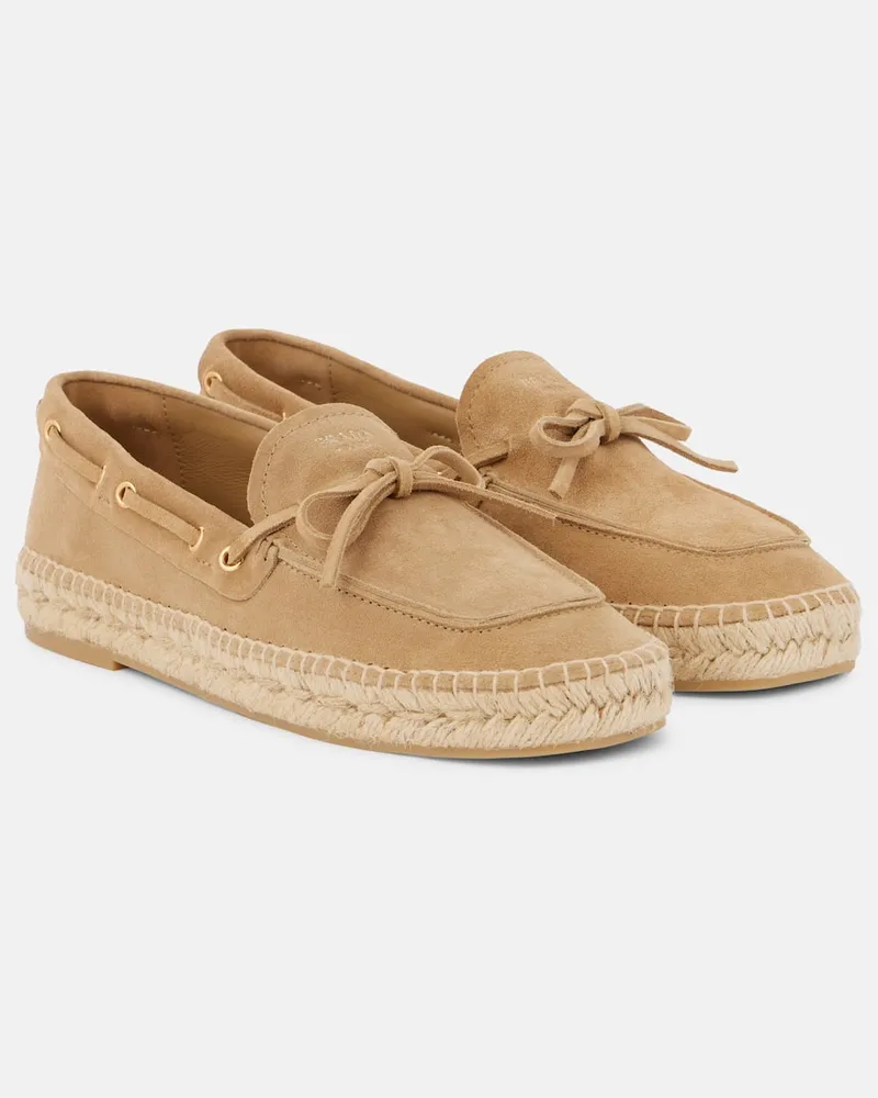 Prada Espadrilles aus Veloursleder Beige