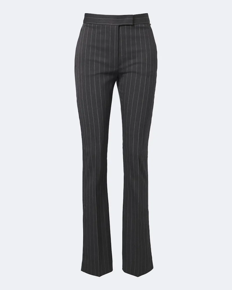 SPORTMAX Schlaghose aus einem Wollgemisch Grau