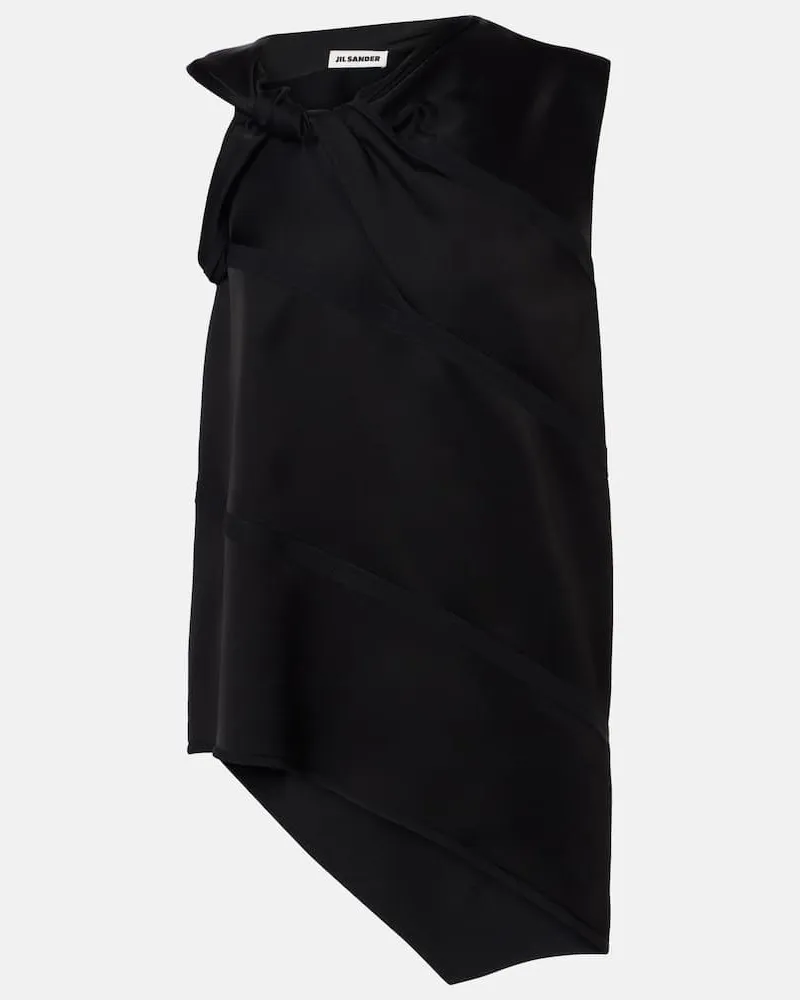 Jil Sander Top aus Satin Schwarz