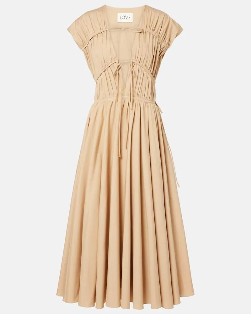 TOVE Midikleid Ceres aus Baumwolle Beige