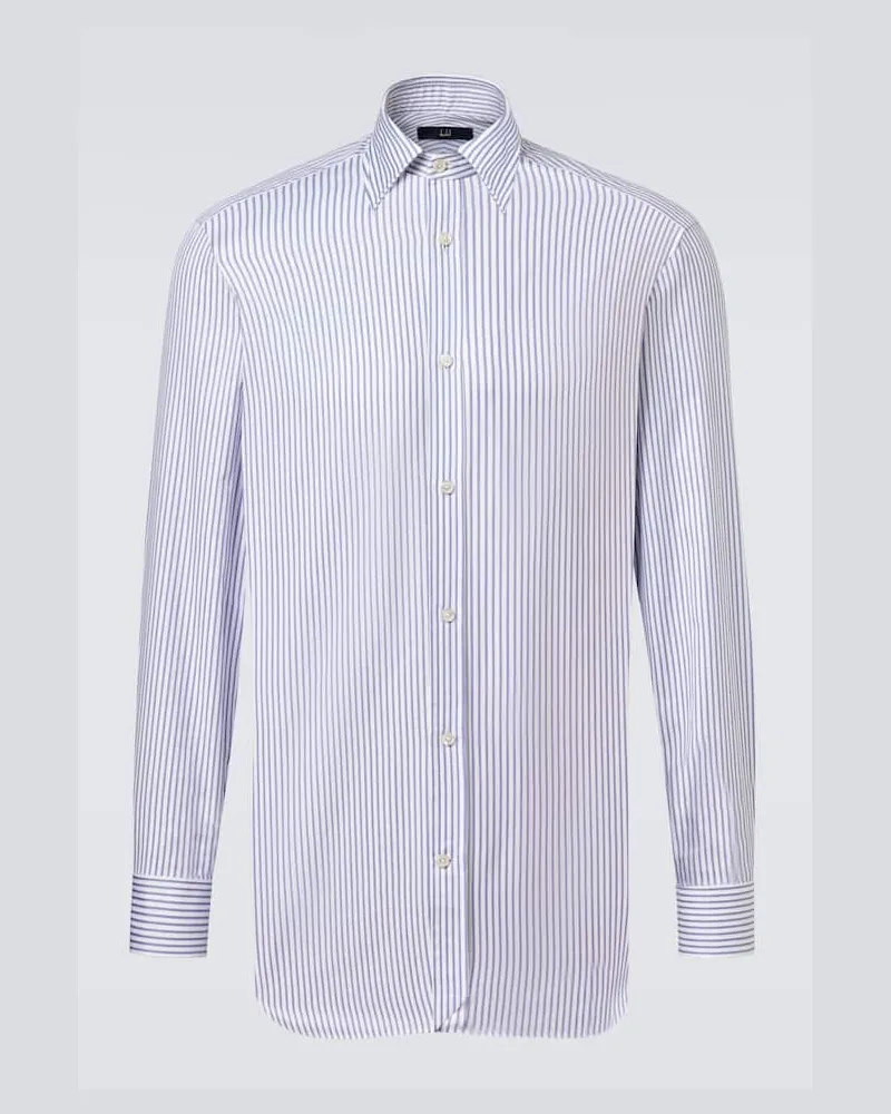 Dunhill Oxford-Hemd aus Baumwolle und Wolle Blau