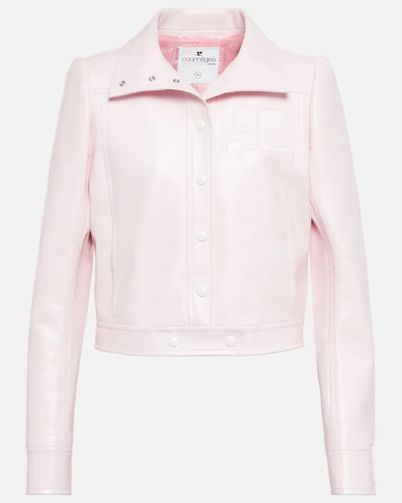 Courrèges Courrèges Cropped-Jacke aus beschichteter Baumwolle Pink