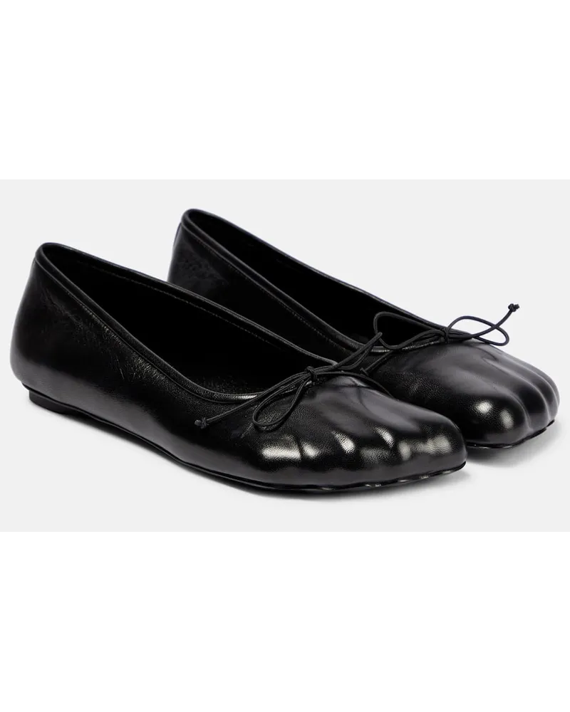 Balenciaga Ballerinas aus Leder Schwarz