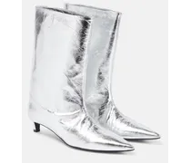 Ankle Boots aus Metallic-Leder