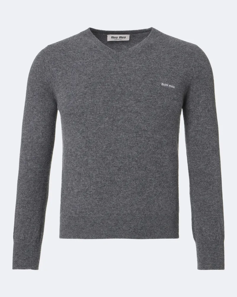 Miu Miu Pullover aus Schurwolle Grau