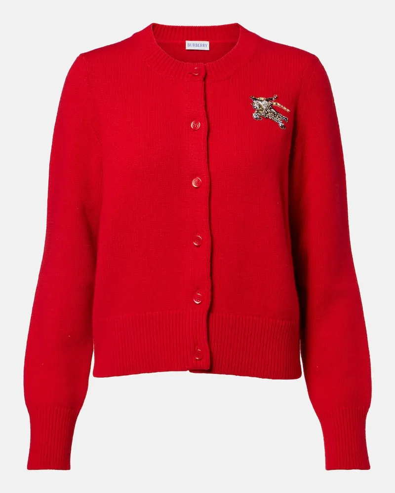 Burberry Cardigan Sienna EKD aus Wolle und Kaschmir Rot