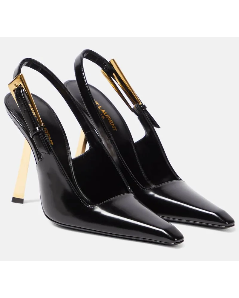 Saint Laurent Slingback-Pumps Lee 110 aus Leder Schwarz