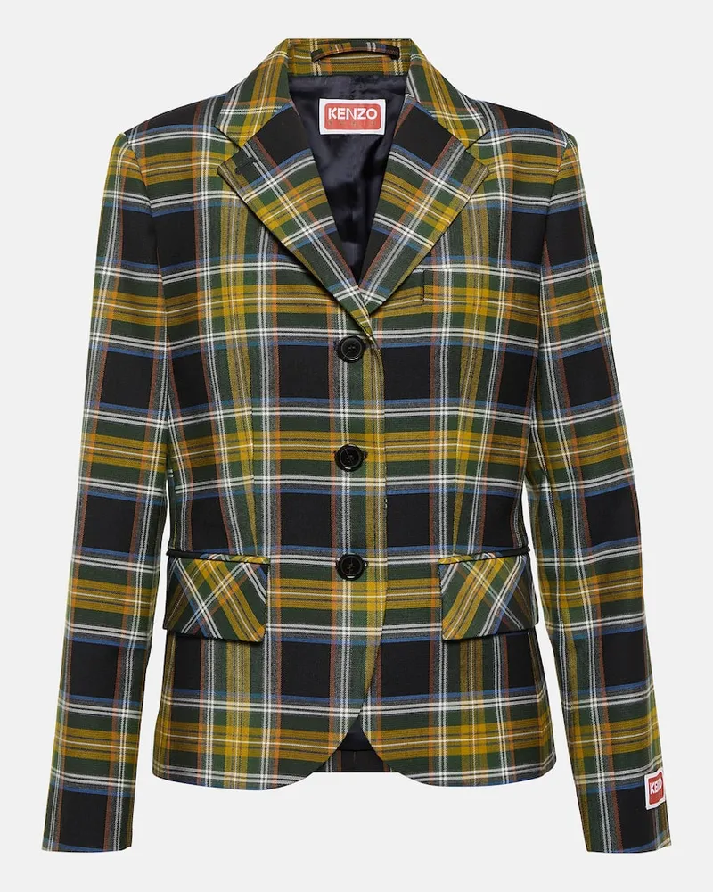 Kenzo Blazer aus einem Wollgemisch Grün