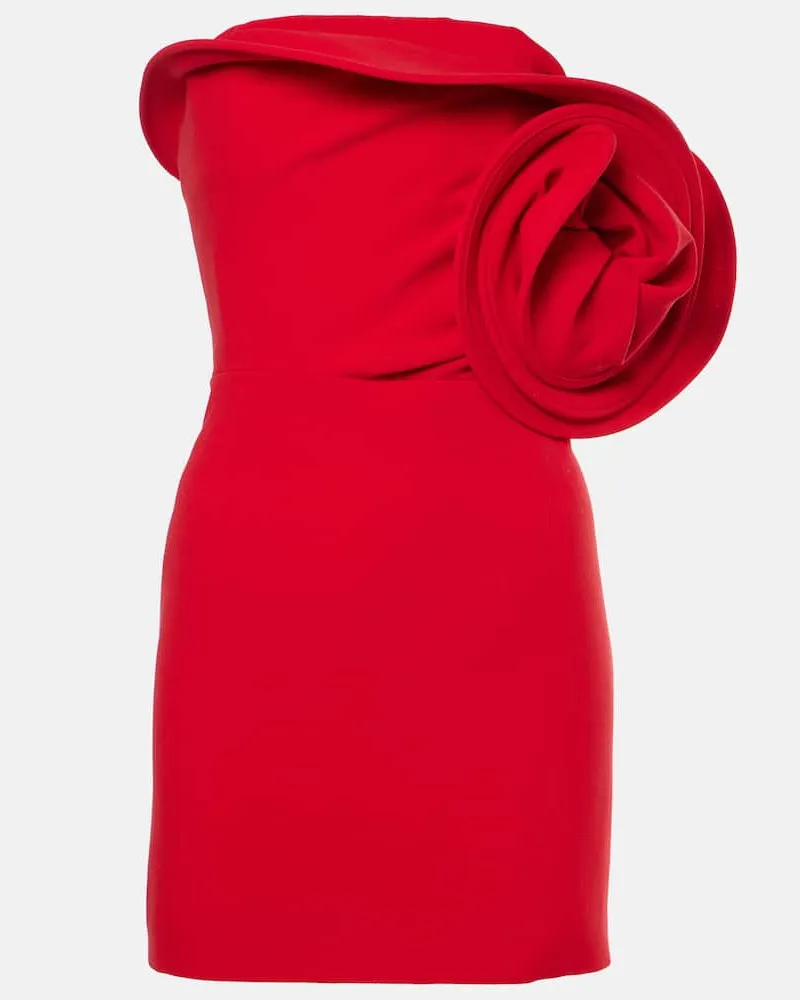 Magda Butrym Verziertes Minikleid aus einem Wollgemisch Rot