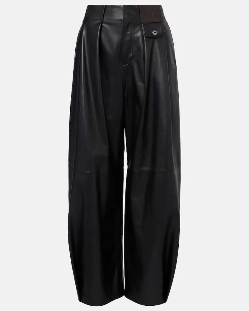 Loewe Barrel-Hose aus Leder Schwarz