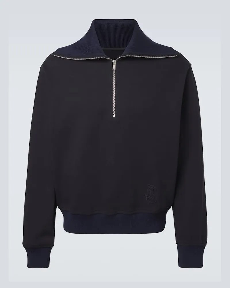Jil Sander Sweatshirt aus Baumwolle Blau