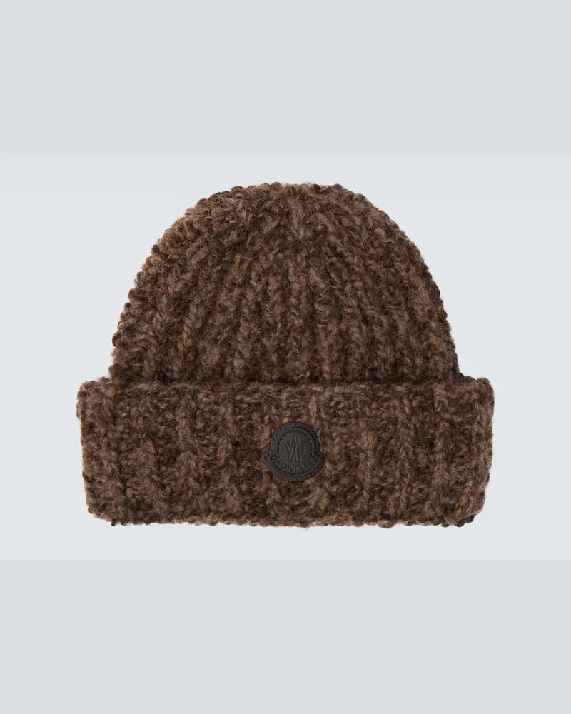 Moncler Mütze aus Alpakawolle und Wolle Braun