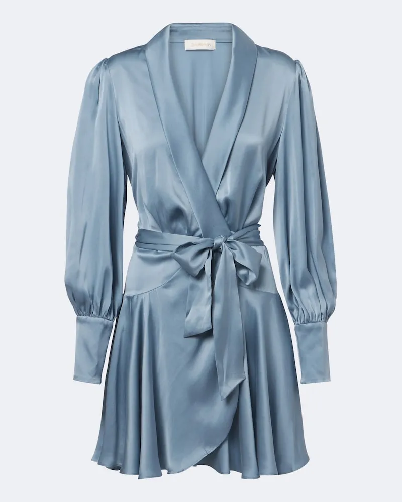 Zimmermann Wickelkleid aus Seide Blau