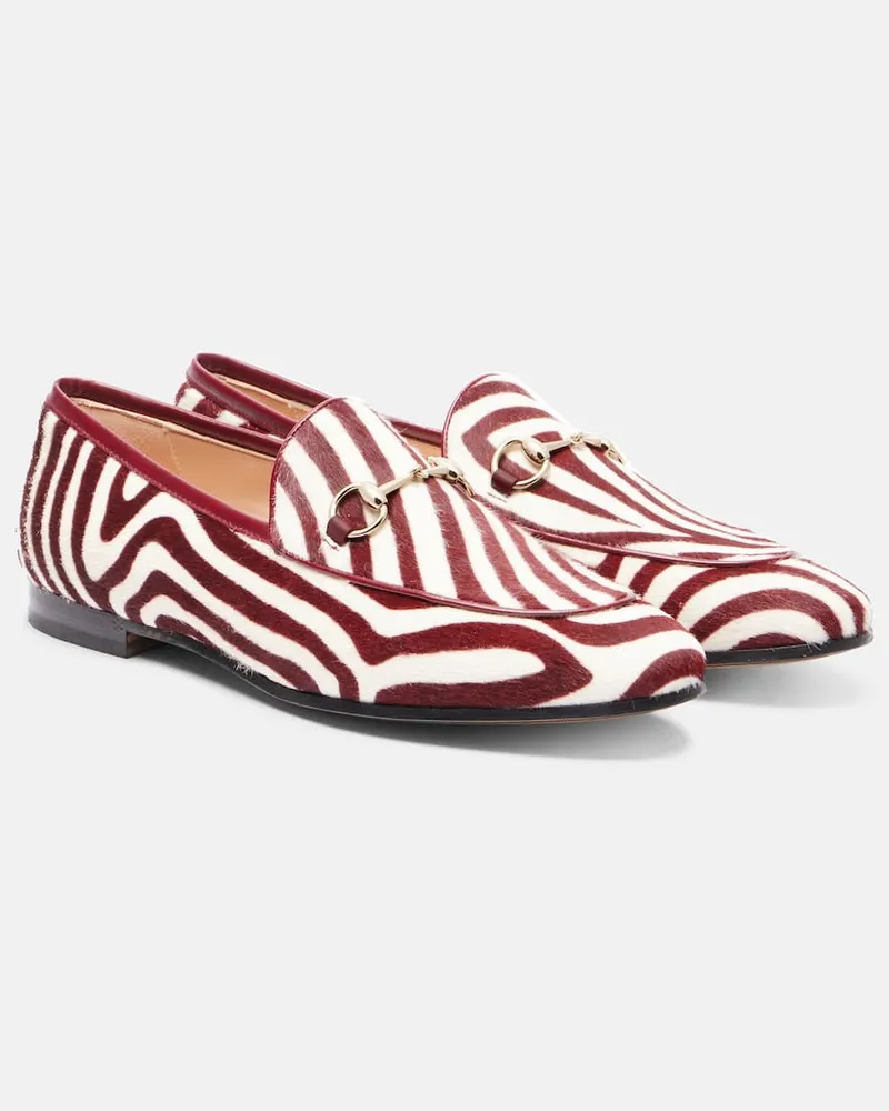 Gucci Loafers Jordaan Horsebit aus Kalbshaar Rot
