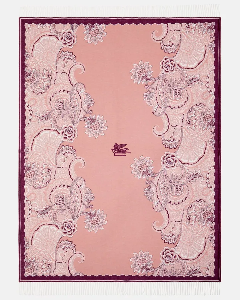 Etro Decke aus Wolle Rosa