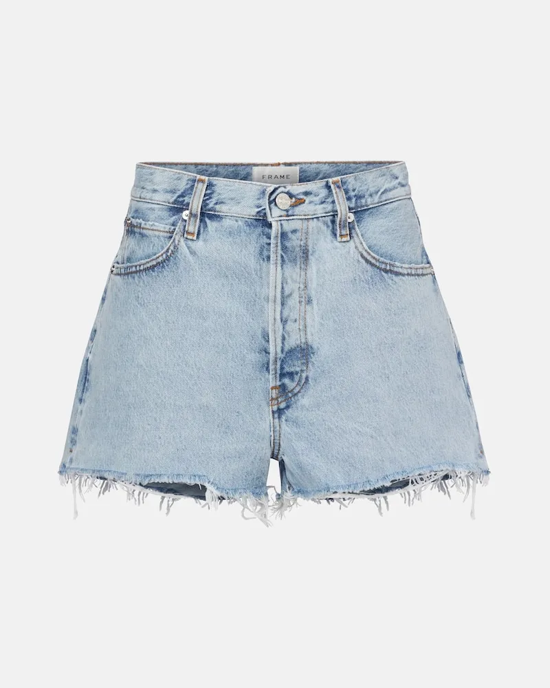 Frame Denim High-Rise Jeansshorts Dare Blau