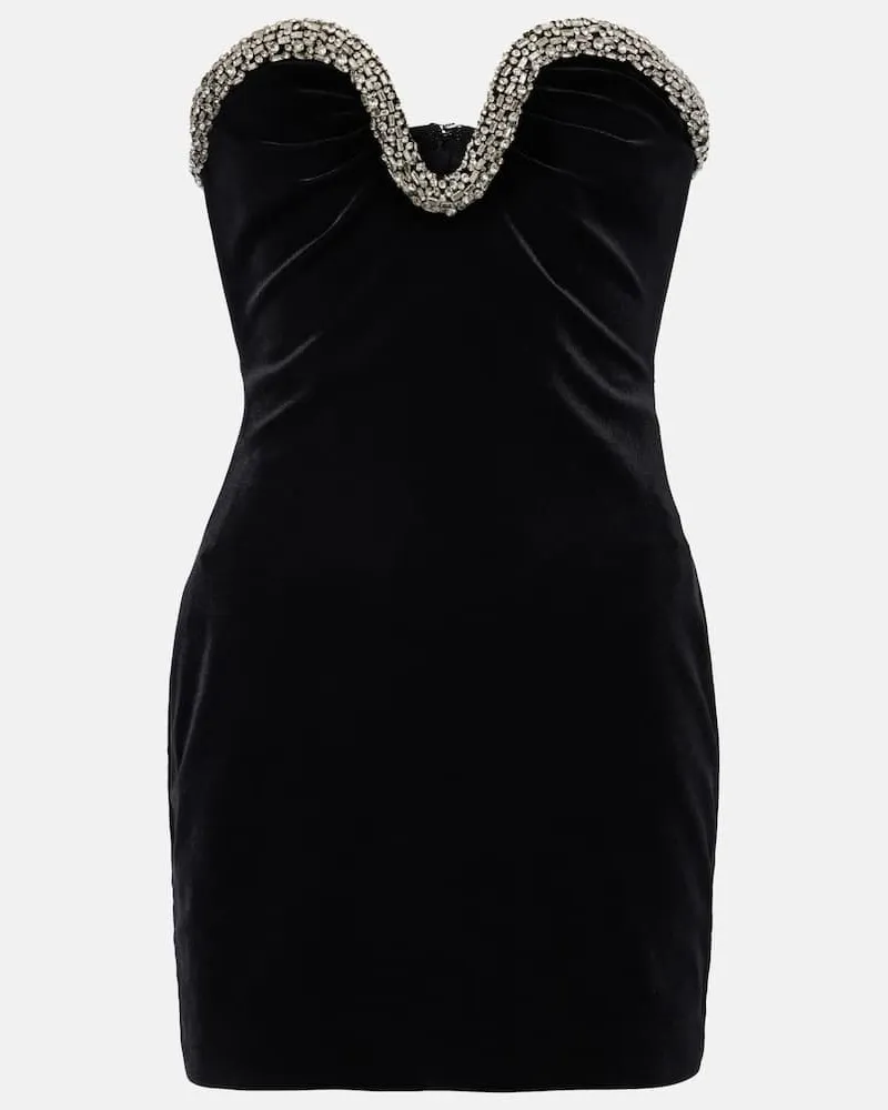 Roland Mouret Minikleid aus Samt mit Pailletten Schwarz