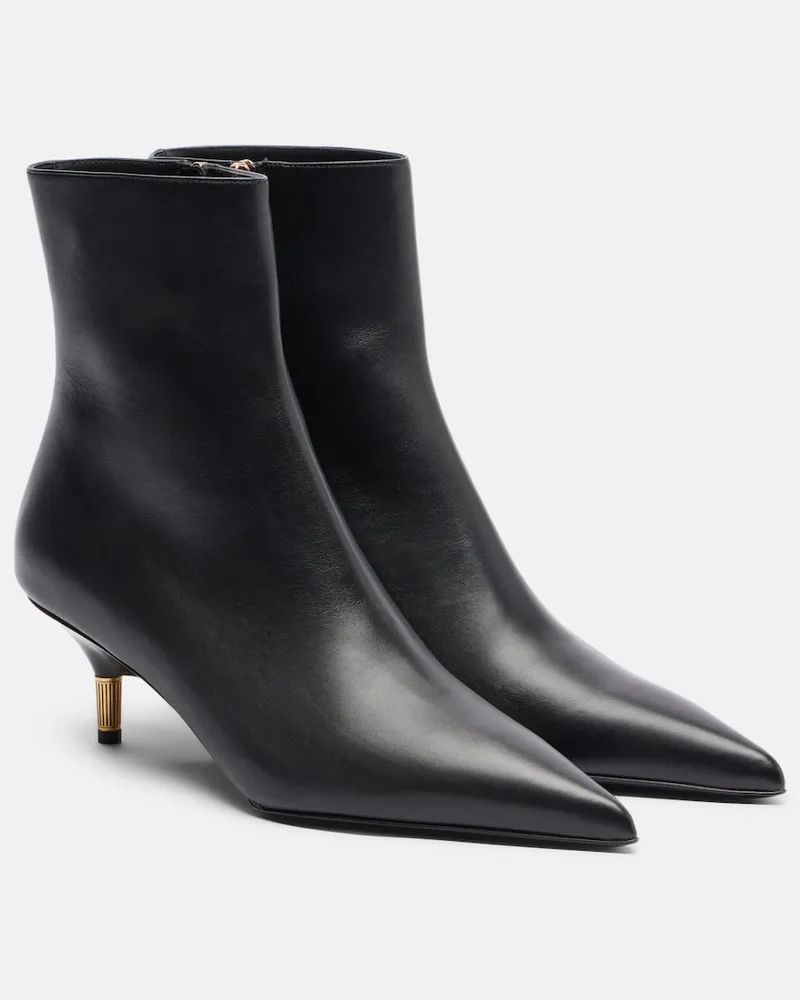 KHAITE Ankle Boots Bella aus Leder Schwarz