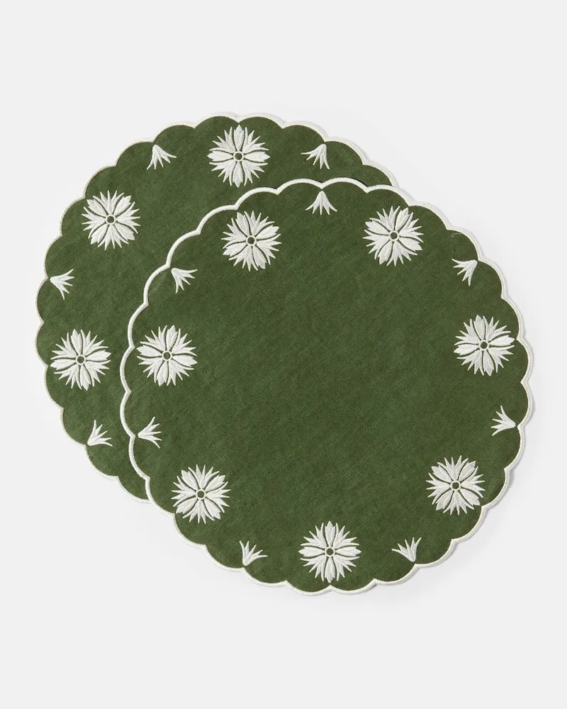 CABANA Set Olive aus zwei Tischsets Grün