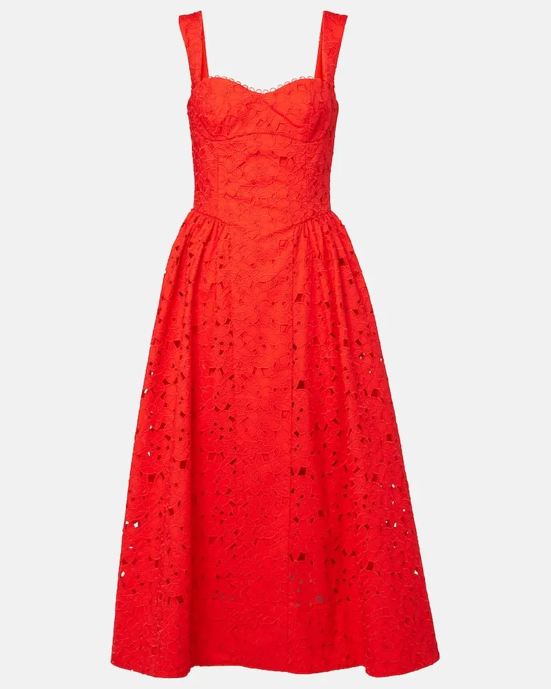 Rebecca Vallance Midikleid Blaire aus Guipure-Spitze Rot