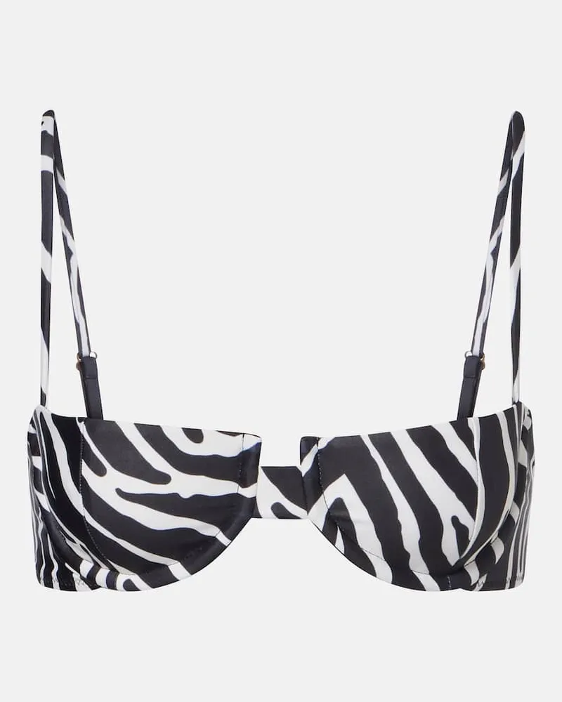 SAME Bedrucktes Bikini-Oberteil Schwarz