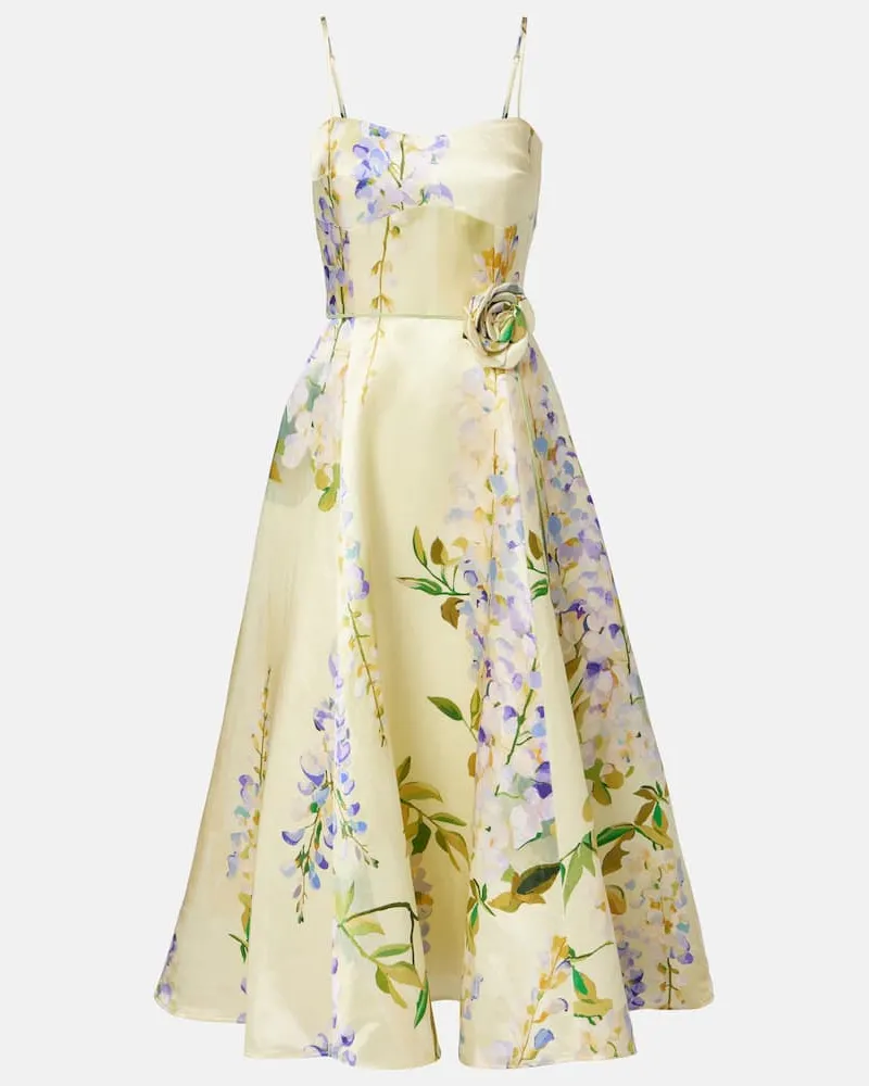 LEO LIN Cocktailkleid Mariela aus Leinen und Seide Gelb