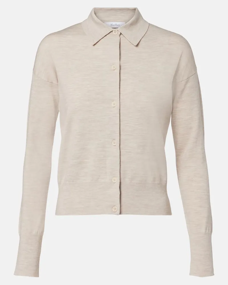 Max Mara Cardigan Medeola aus einem Wollgemisch Beige