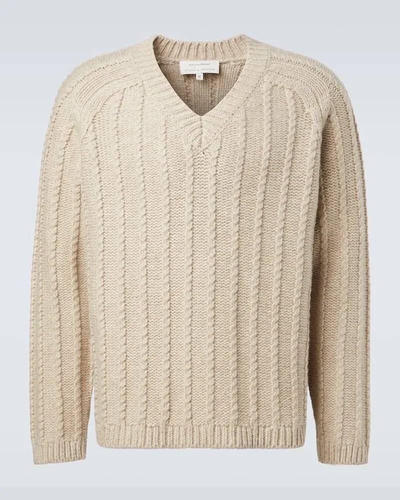 Studio Nicholson X Aaron Levine Pullover Sussex aus Schurwolle Beige