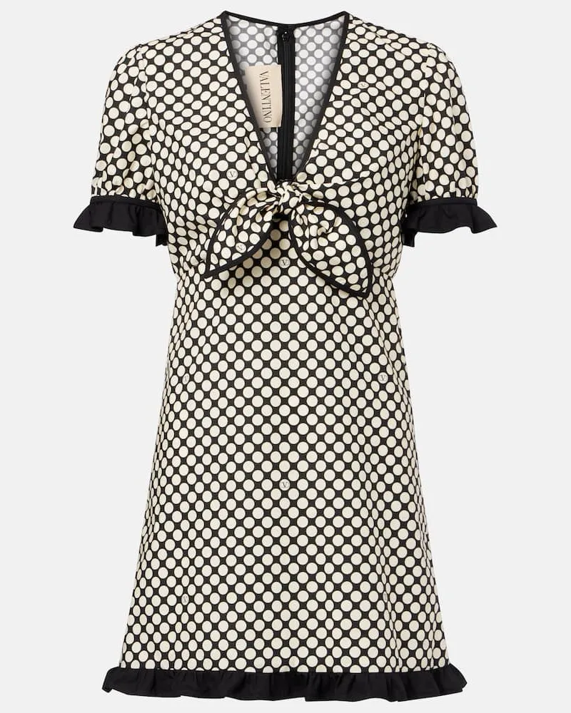 Valentino Garavani Minikleid Plus De Pois aus Baumwollpopeline Schwarz