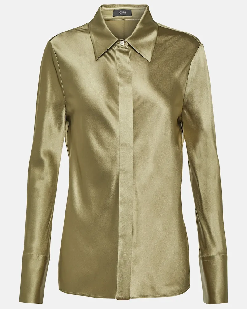 Joseph Bluse Brunel aus Seidensatin Grün