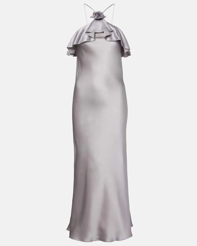 Rodarte Slipdress aus Seidencharmeuse Grau