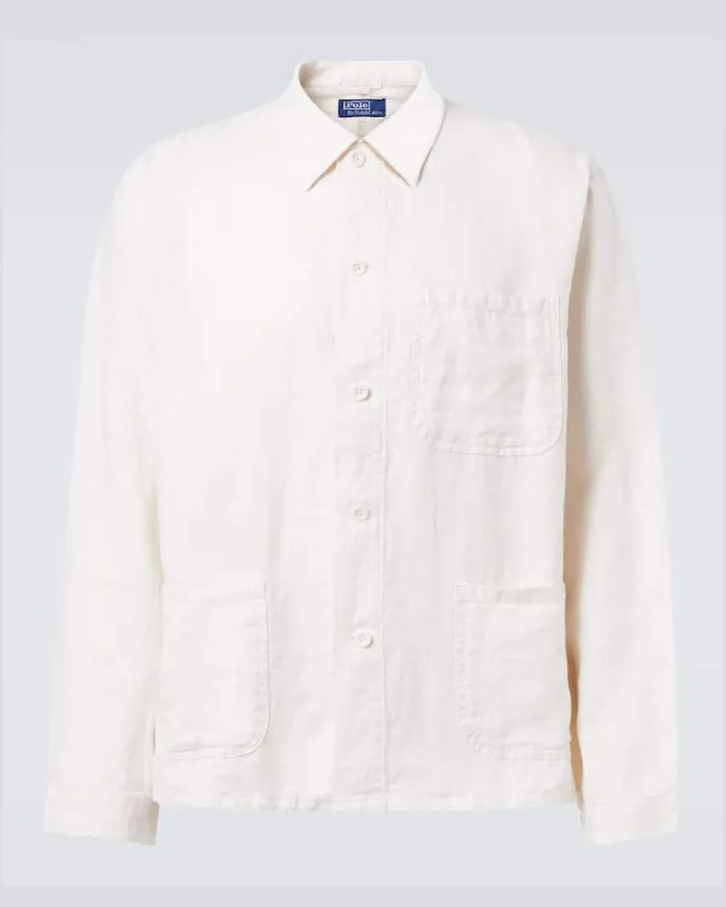 Ralph Lauren Hemdjacke aus Leinen Weiß
