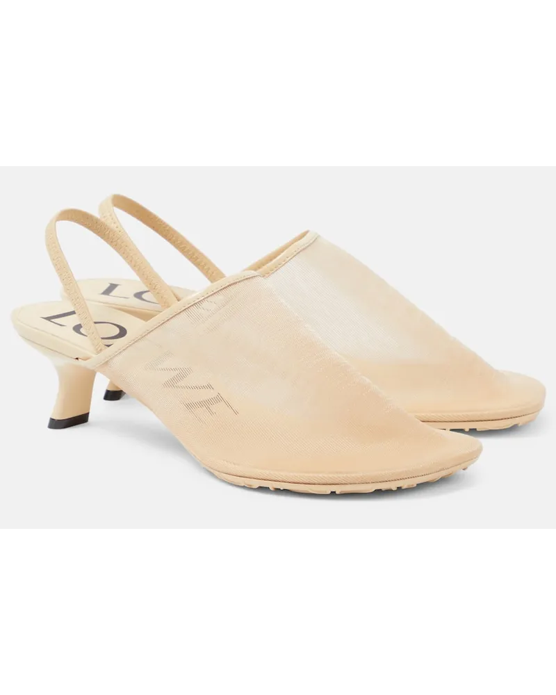 Loewe Slingback-Pumps Petal 45 aus Mesh Beige