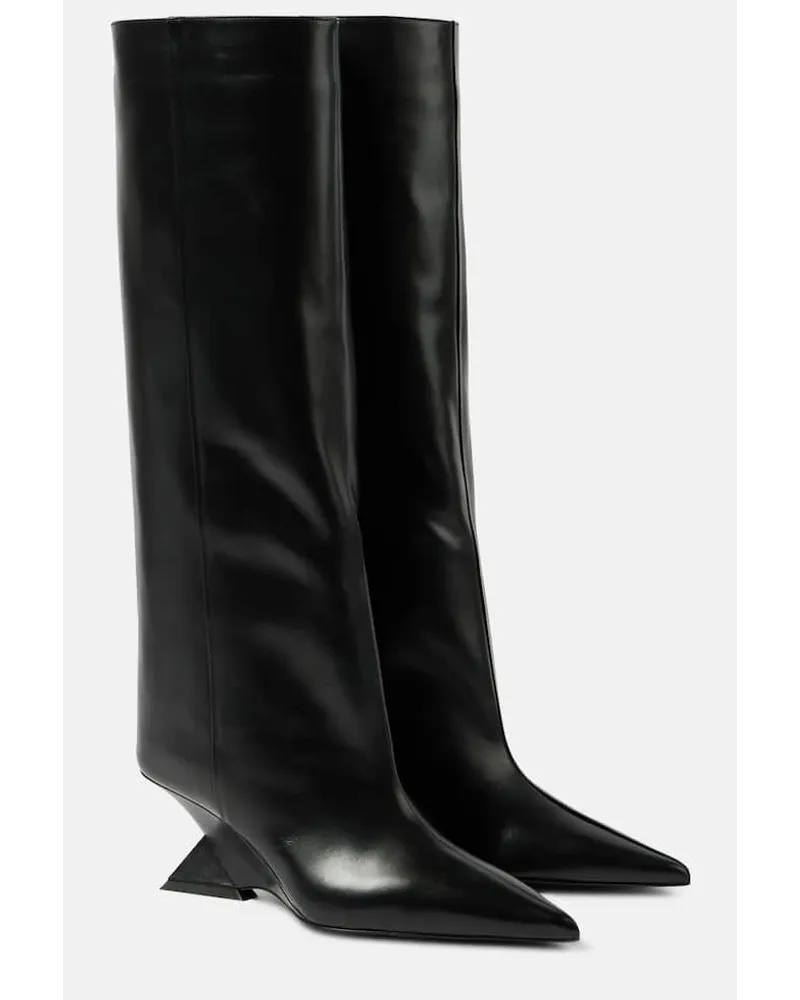 ATTICO Stiefel Cheope aus Leder Schwarz