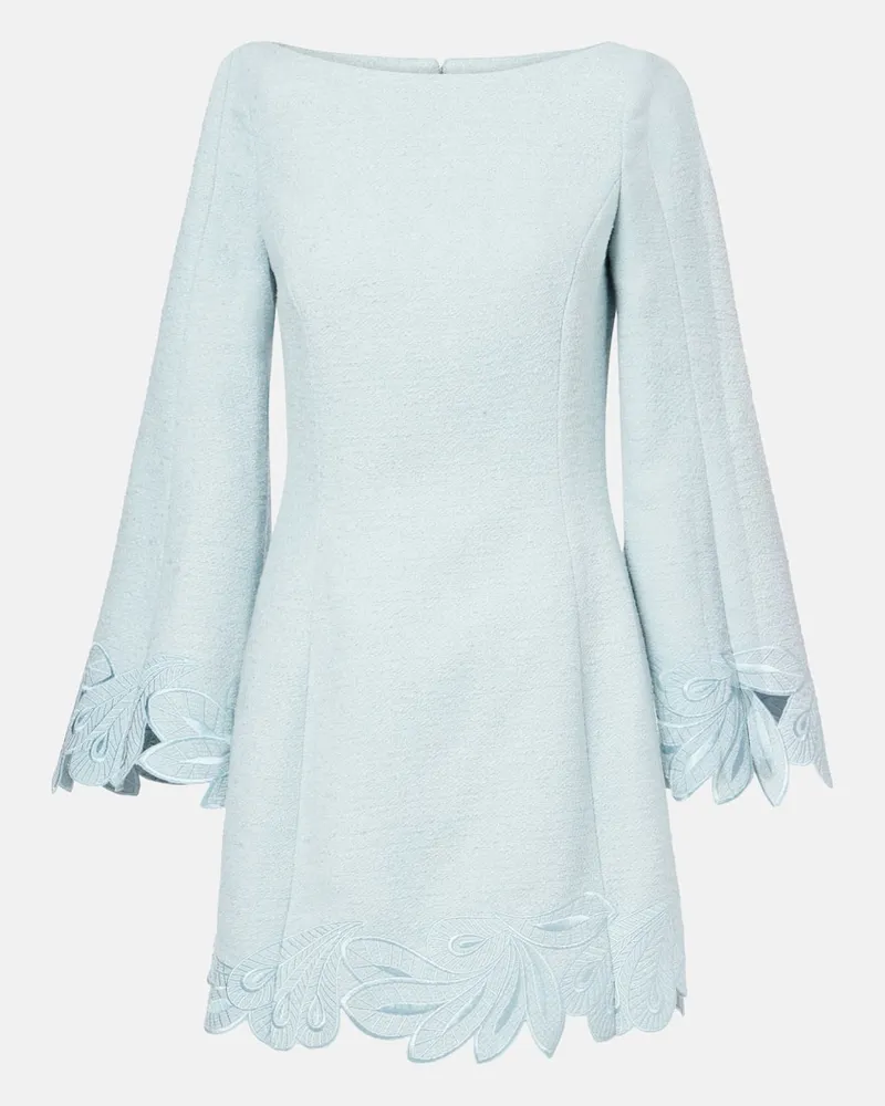 Oscar de la Renta Minikleid aus Tweed Blau