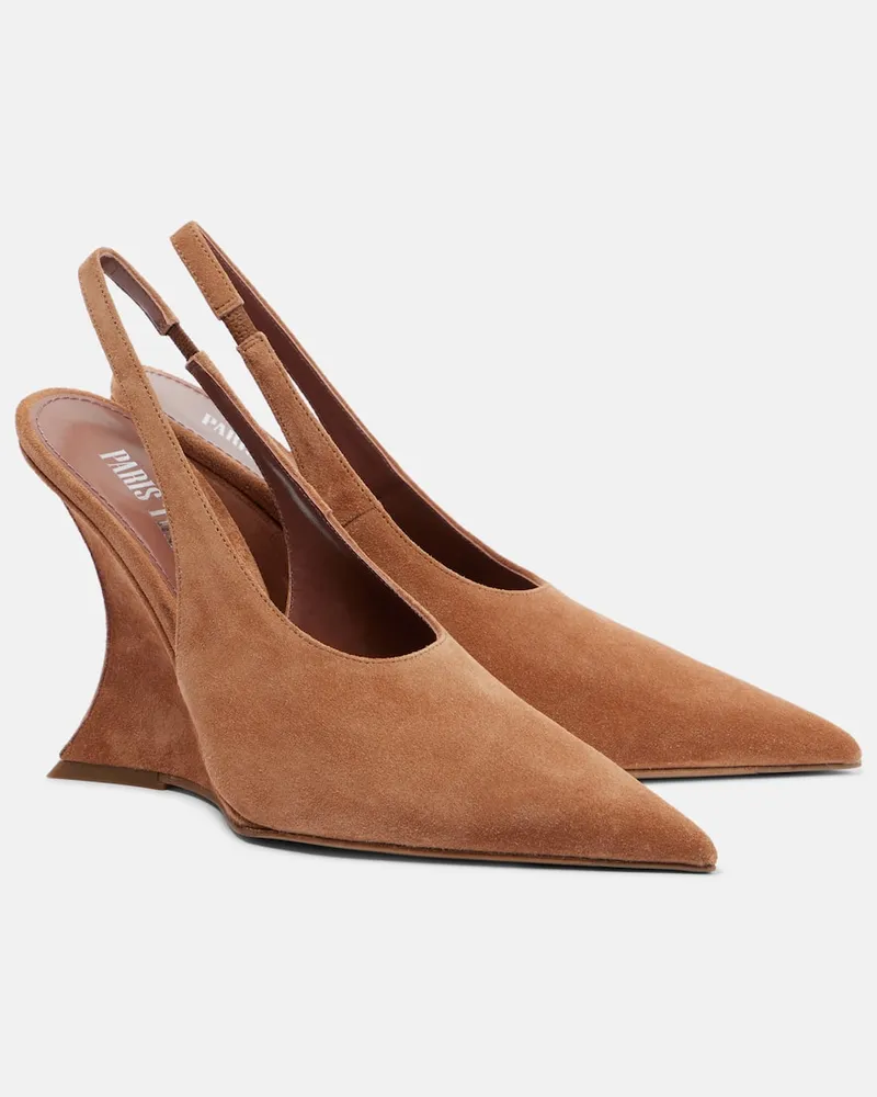 Paris Texas Wedges Nina 105 aus Veloursleder Braun