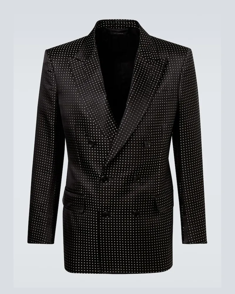Tom Ford Anzugjacke aus Seide Schwarz
