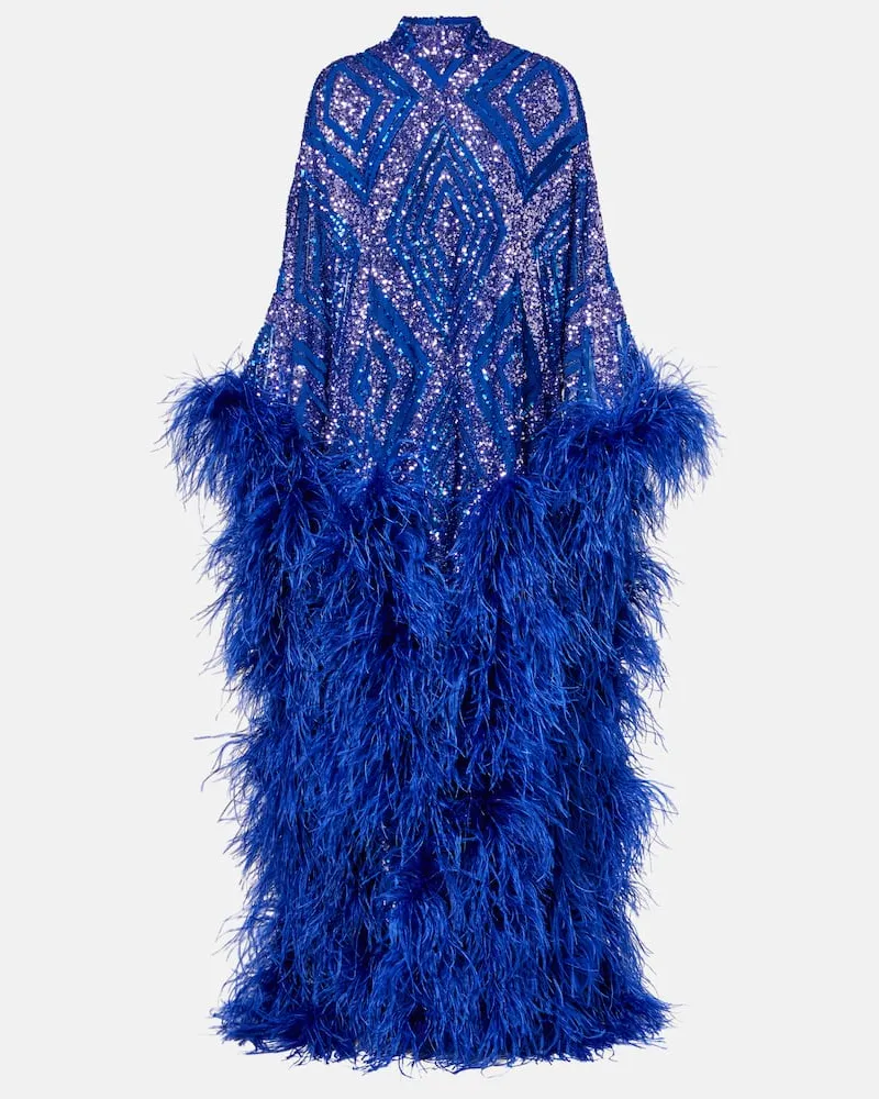 Taller Marmo Kaftan Casta Diva Follies mit Pailletten Blau