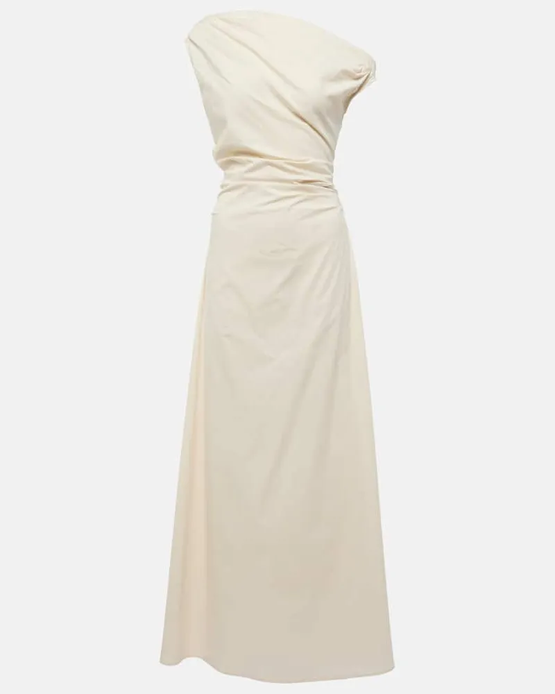STAUD Maxikleid Maxi Phare aus Baumwollpopeline Weiß