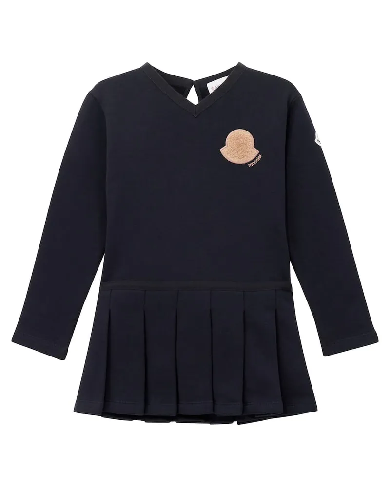 Moncler Kleid aus Baumwoll-Jersey Schwarz