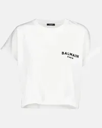 Balmain Cropped-Top aus Baumwolle Weiss