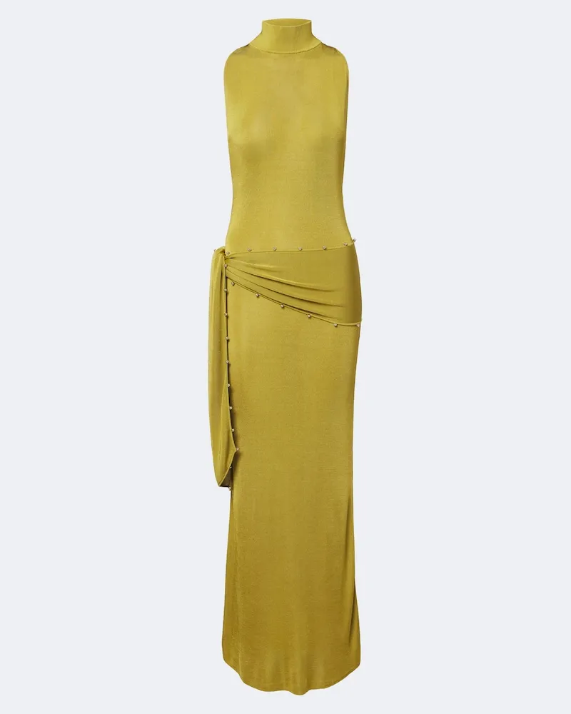 De La Vali Verziertes Maxikleid Grün