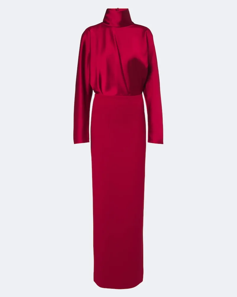 Solace London Robe Sedgewick aus Crêpe und Satin Rot