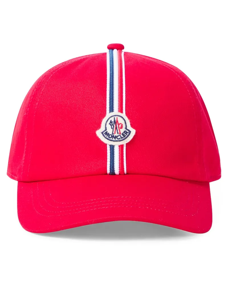 Moncler Baseballcap aus Baumwolle Rot
