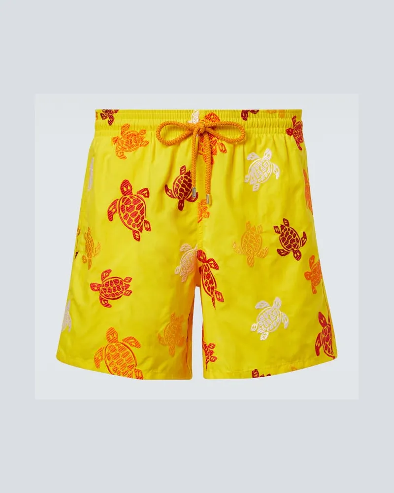 Vilebrequin Bedruckte Badeshorts Mistral Gelb